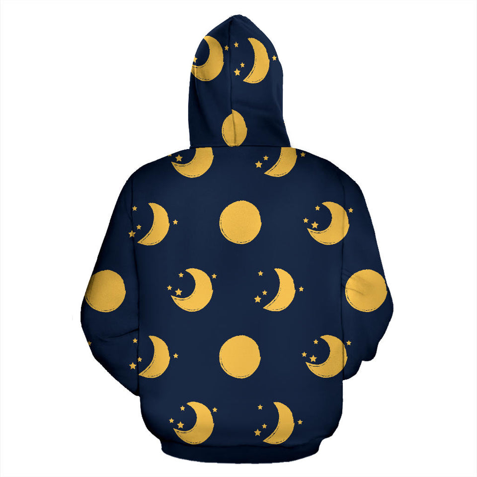 Moon Star Pattern Men Women Pullover Hoodie