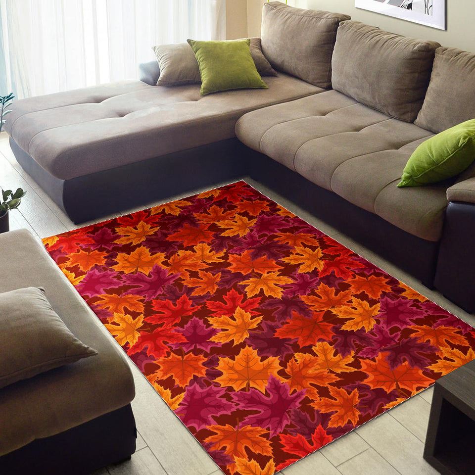 Autumn Maple Leaf Pattern Area Rug