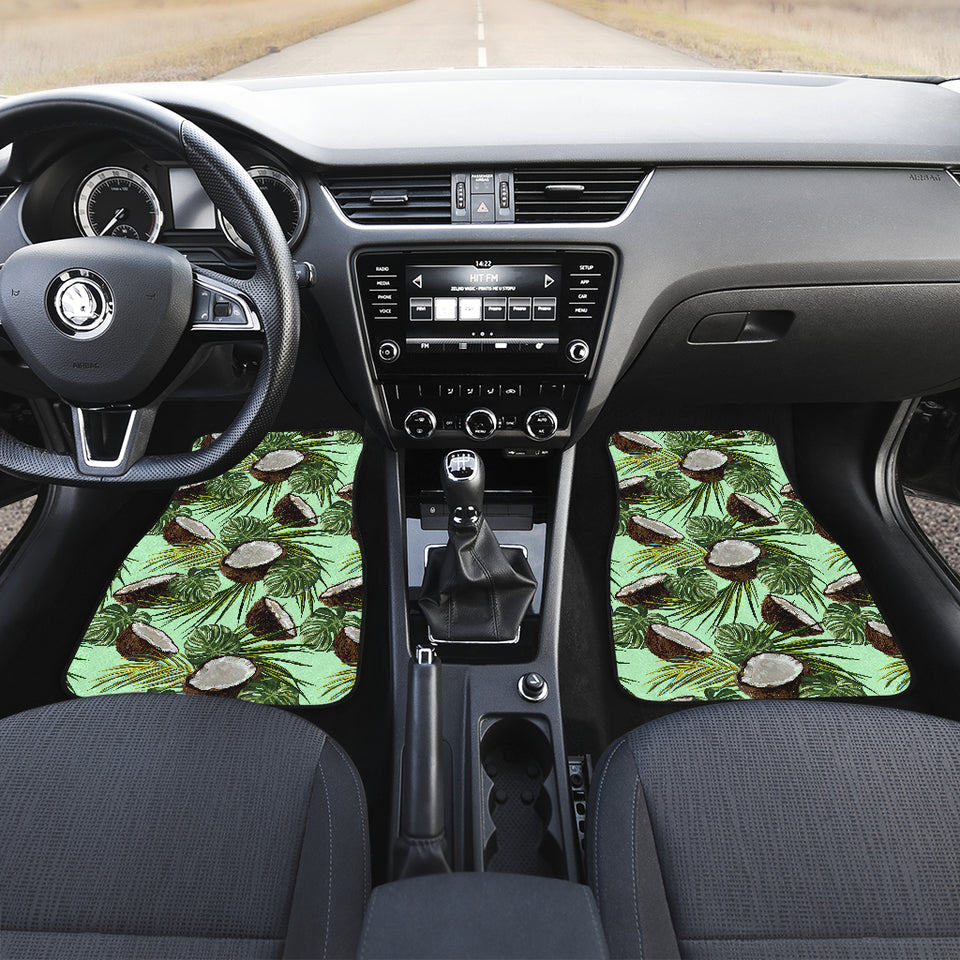 Coconut Pattern Print Design 02 Front and Back Car Mats