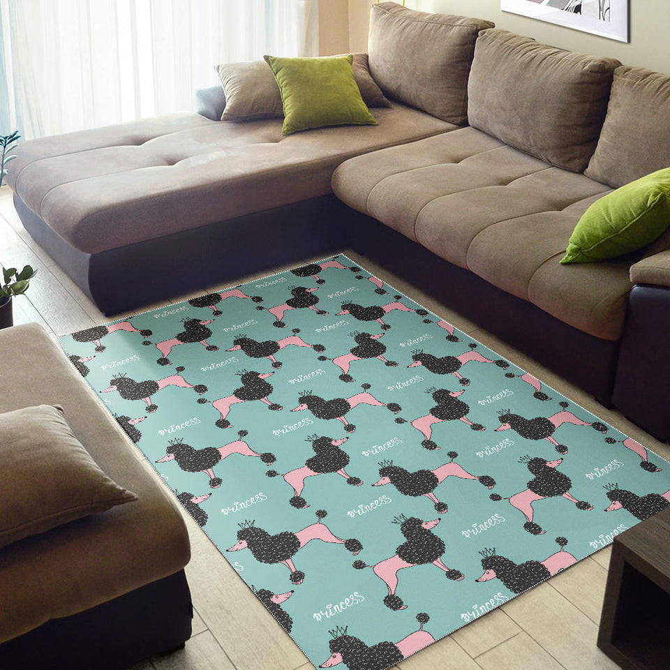 Poodle Dog Green Background Area Rug
