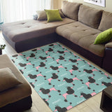 Poodle Dog Green Background Area Rug