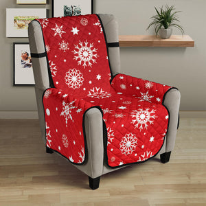 Snowflake pattern red background Chair Cover Protector