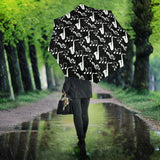 Saxophone Music Notes Treble Clef Black White Theme Umbrella