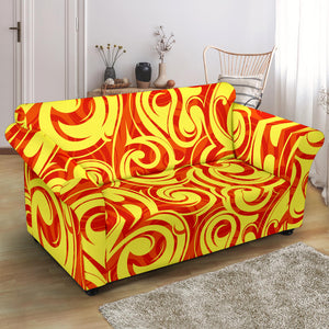 Fire Flame Design Pattern Loveseat Couch Slipcover