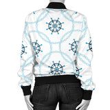 Nautical Steering Wheel Chain Women'S Bomber Jacket