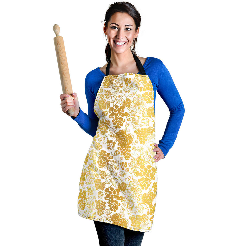 Gold Grape Pattern Adjustable Apron
