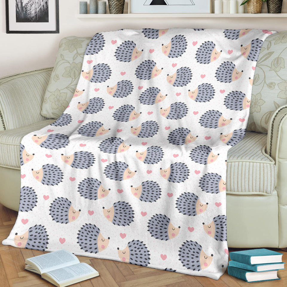 Hedgehog Pattern Print Design 04 Premium Blanket