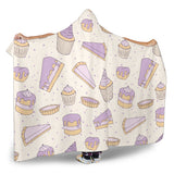 Cakes Pies Tarts Muffins And Eclairs Purple Blueberry Topping Pattern Hooded Blanket