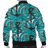 Anchor Nautical Green Background Men'S Bomber Jacket