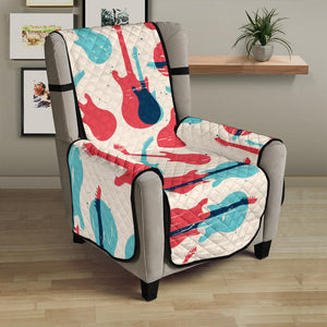 Red Blue guitar pattern Chair Cover Protector