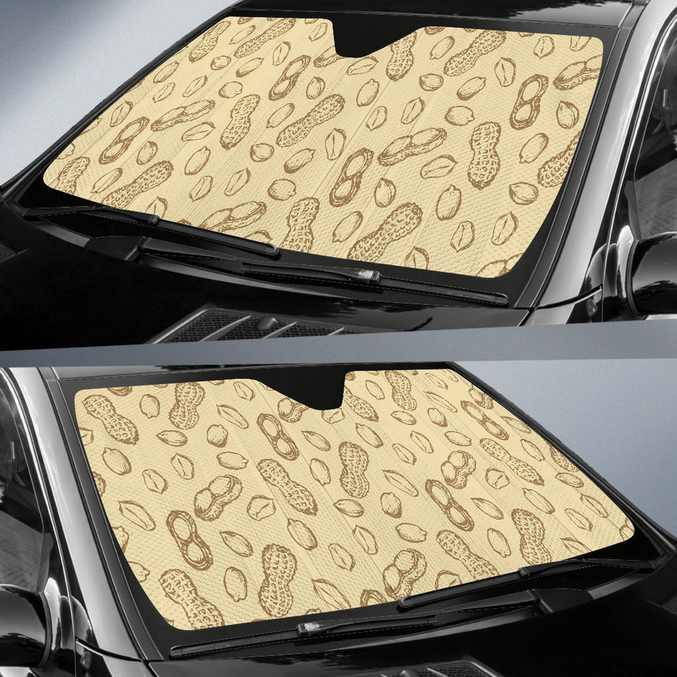 Hand Drawn Peanuts Pattern Car Sun Shade