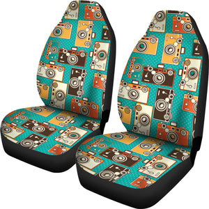 Camera Pattern Print Design 03 Universal Fit Car Seat Covers