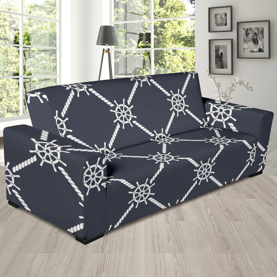 Nautical Steering Wheel Rope Pattern Sofa Slipcover