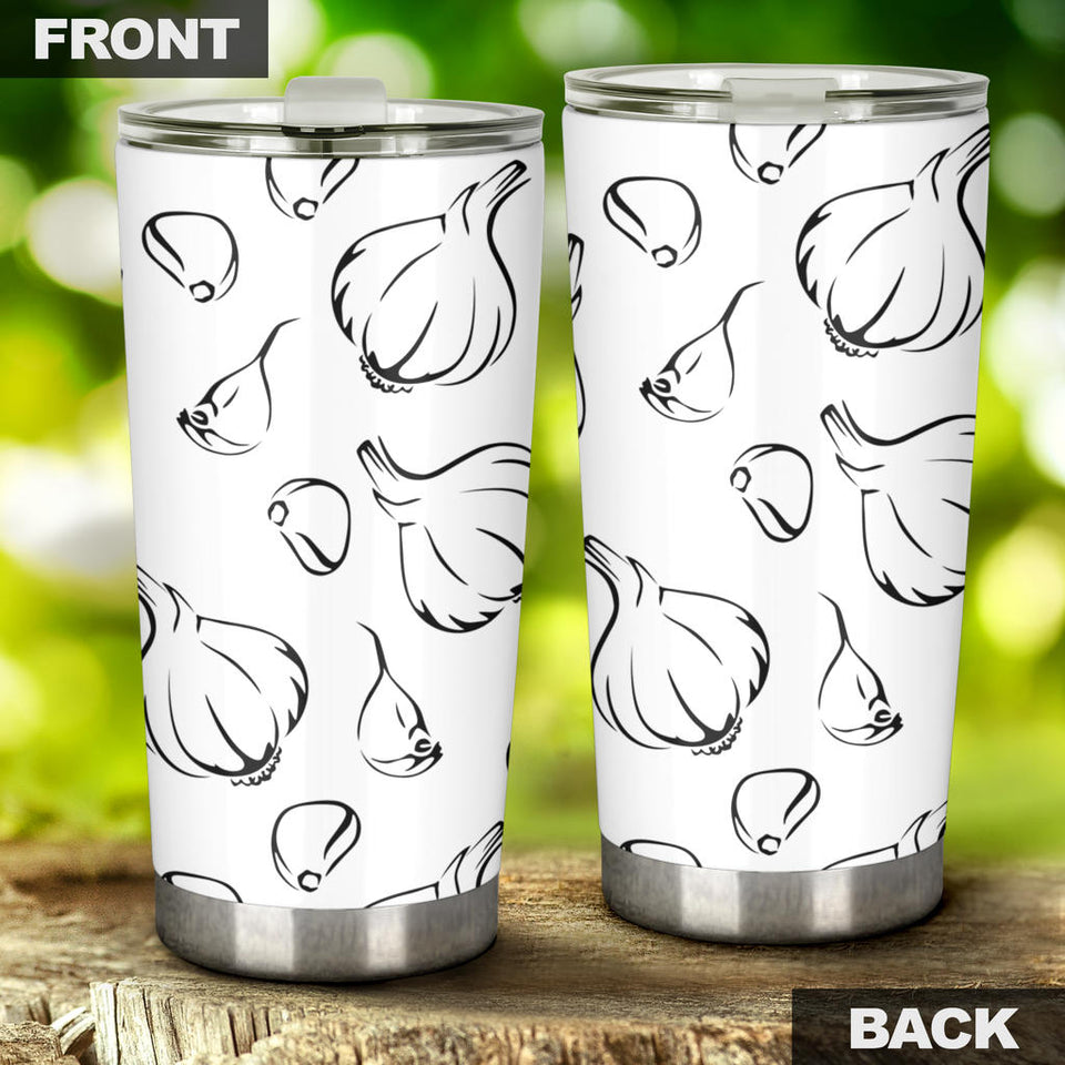 Garlic Pattern Black White Tumbler