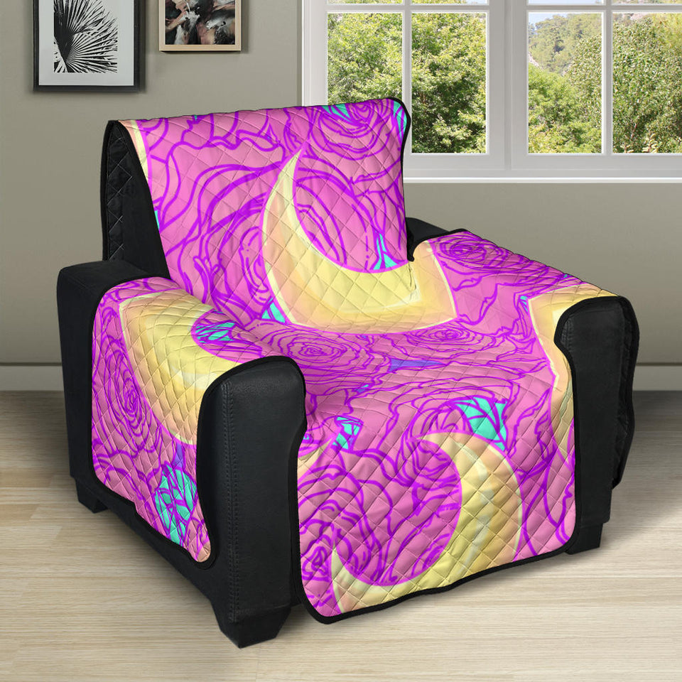 Moon pink rose background Recliner Cover Protector