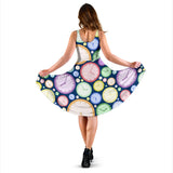 Colorful Clock Background Sleeveless Midi Dress