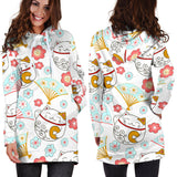 Maneki Neko Lucky Cat Fan Sakura Women'S Hoodie Dress