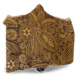 Cocoa Beans Tribal Polynesian Pattern Background Hooded Blanket