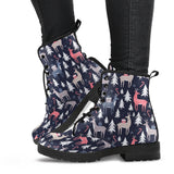 Deers Winter Christmas Pattern Leather Boots