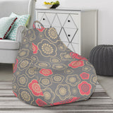 Red Gold Sakura Cherry Blossom Gray Background Bean Bag Cover