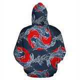 Koi Fish Carp Fishs Hand Drawn Japanese Art Zip Up Hoodie