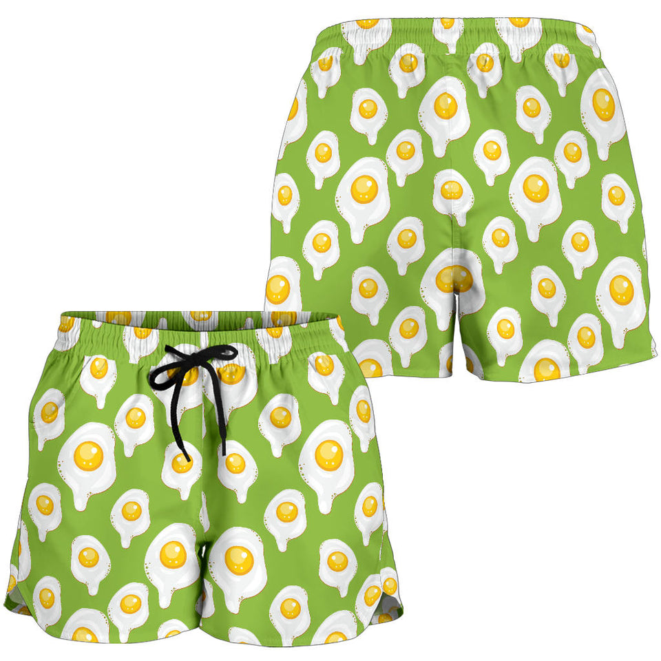 Fried Eggs Pattern Print Design 01 Women Shorts