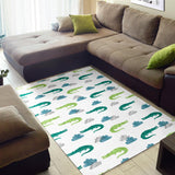 Watercolor Crocodile Pattern Area Rug