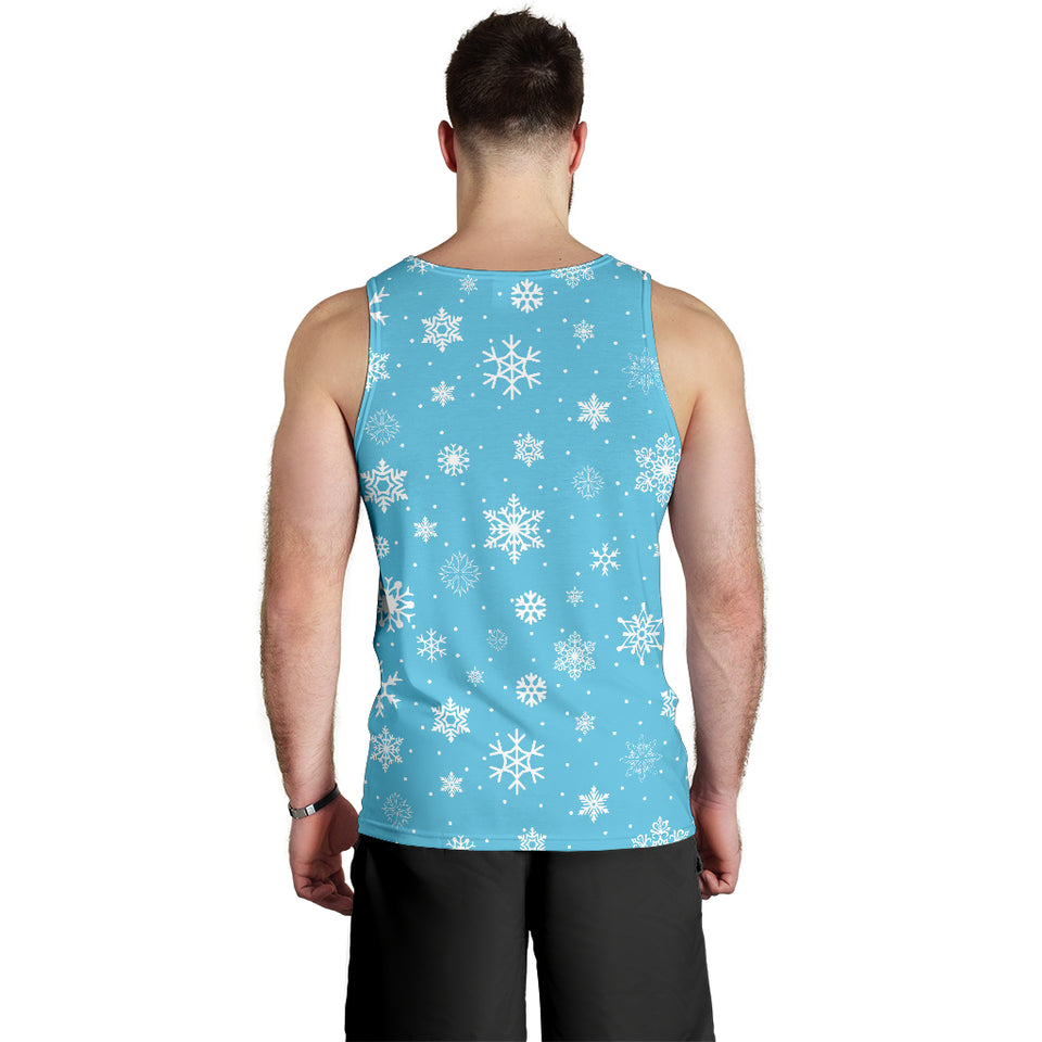 Snowflake pattern blue background Men Tank Top