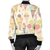 Ice Cream Cone Pattern Women'S Bomber Jacket