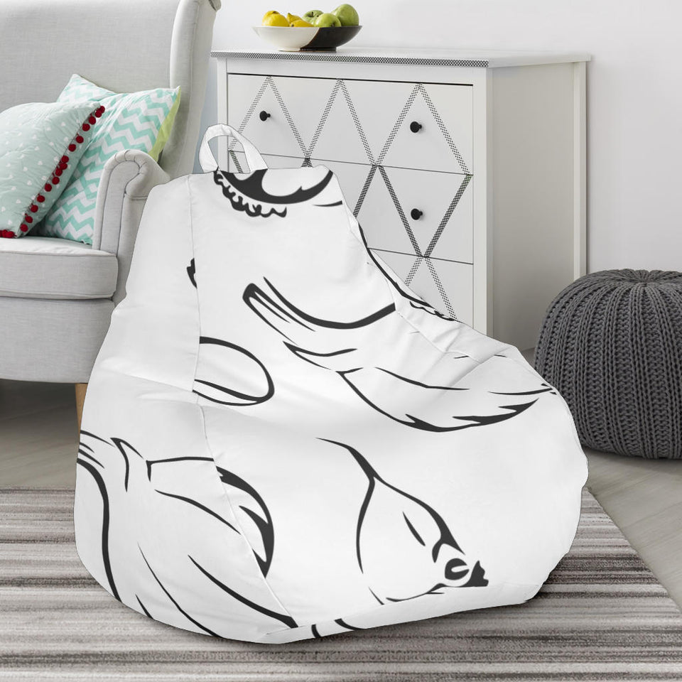 Garlic Pattern Black White Bean Bag Cover