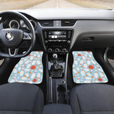 Bowling Ball Bowling Pins Blue Blackground Front And Back Car Mats
