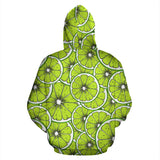 Slices Of Lime Design Pattern Zip Up Hoodie