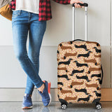Dachshund Floral Background Cabin Suitcases Luggages