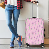 Lavender Pattern Pink Background Cabin Suitcases Luggages