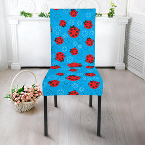 Ladybug Pattern Print Design 02 Dining Chair Slipcover