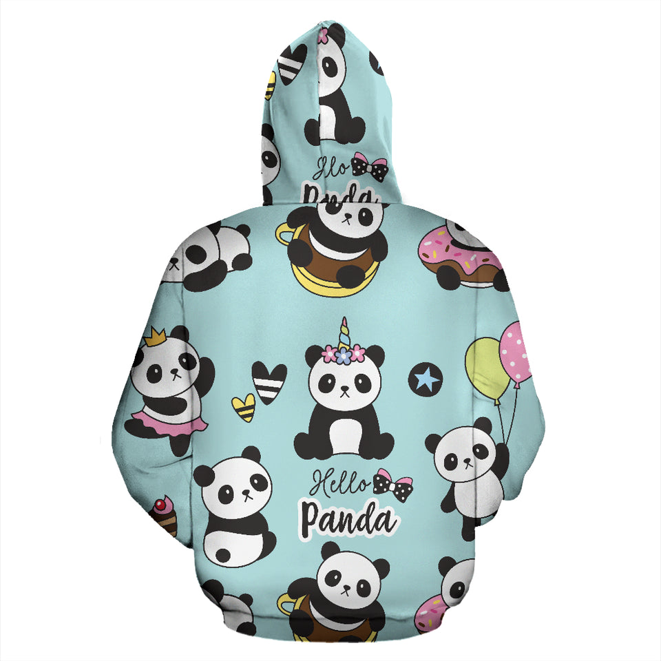 Cute Baby Panda Pattern Zip Up Hoodie