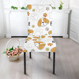 Cute Beagle Dog Pattern Background Dining Chair Slipcover
