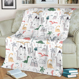 Cute Cartoon Dinosaurs Tree Pattern Premium Blanket