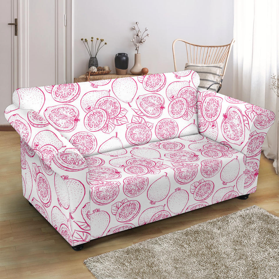 Sketch Guava Pattern Loveseat Couch Slipcover