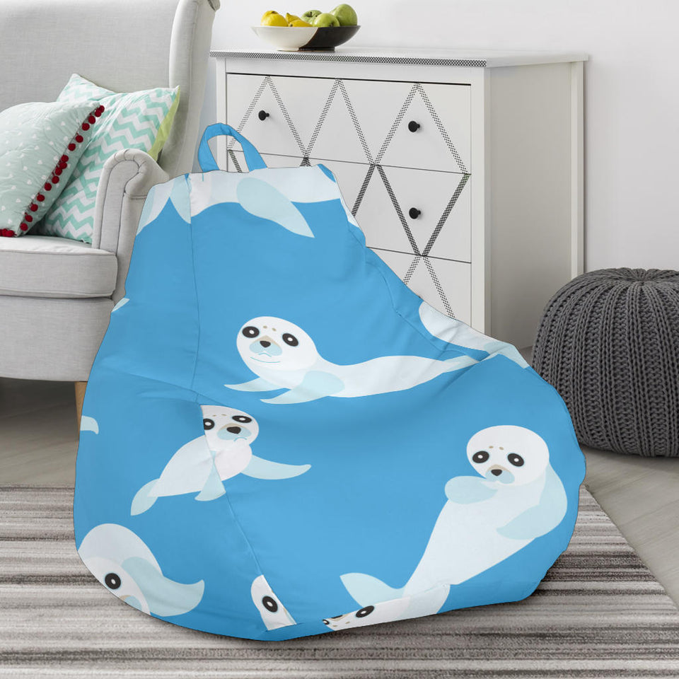 Cute Sea Lion Seal Pattern Background Bean Bag Cover