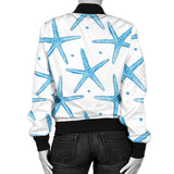 Watercolor Starfish Pattern Women'S Bomber Jacket
