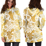 Gold Grape Pattern Women'S Hoodie Dress