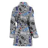 Skate Board Pattern Print Design 03 Women's Bathrobe