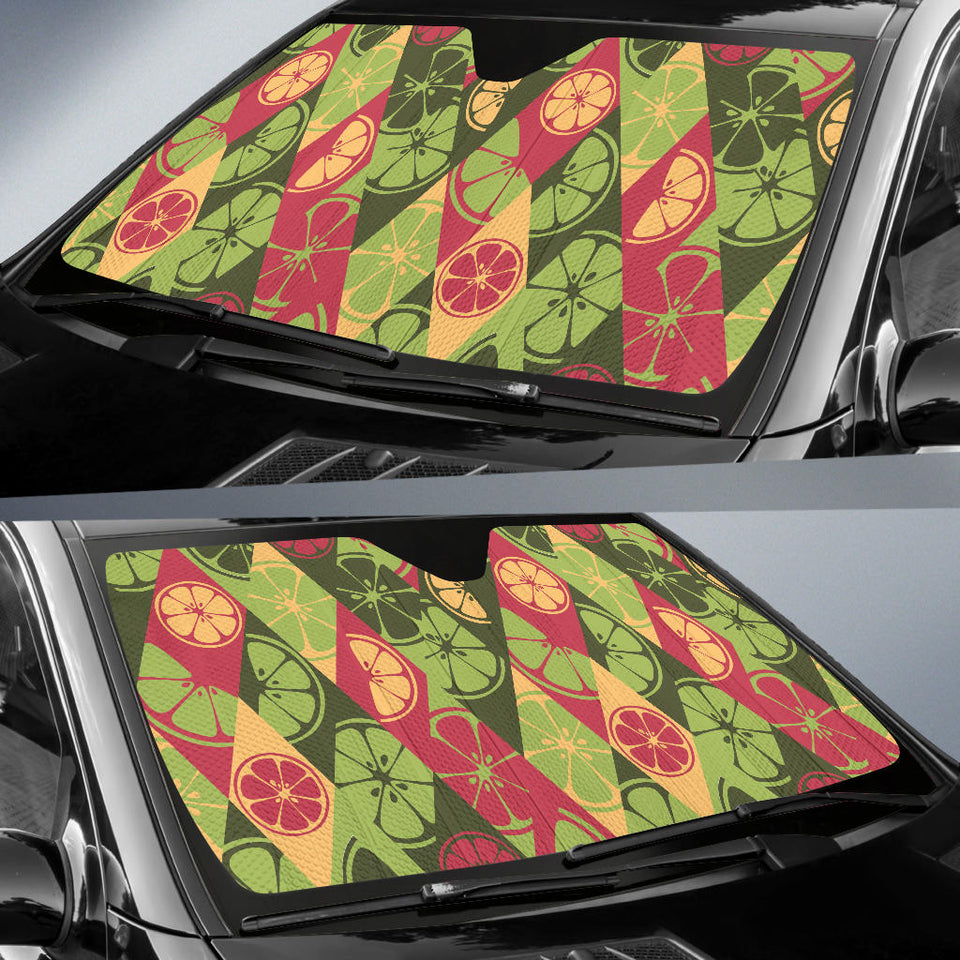 Cool Geometric Lime Pattern Car Sun Shade