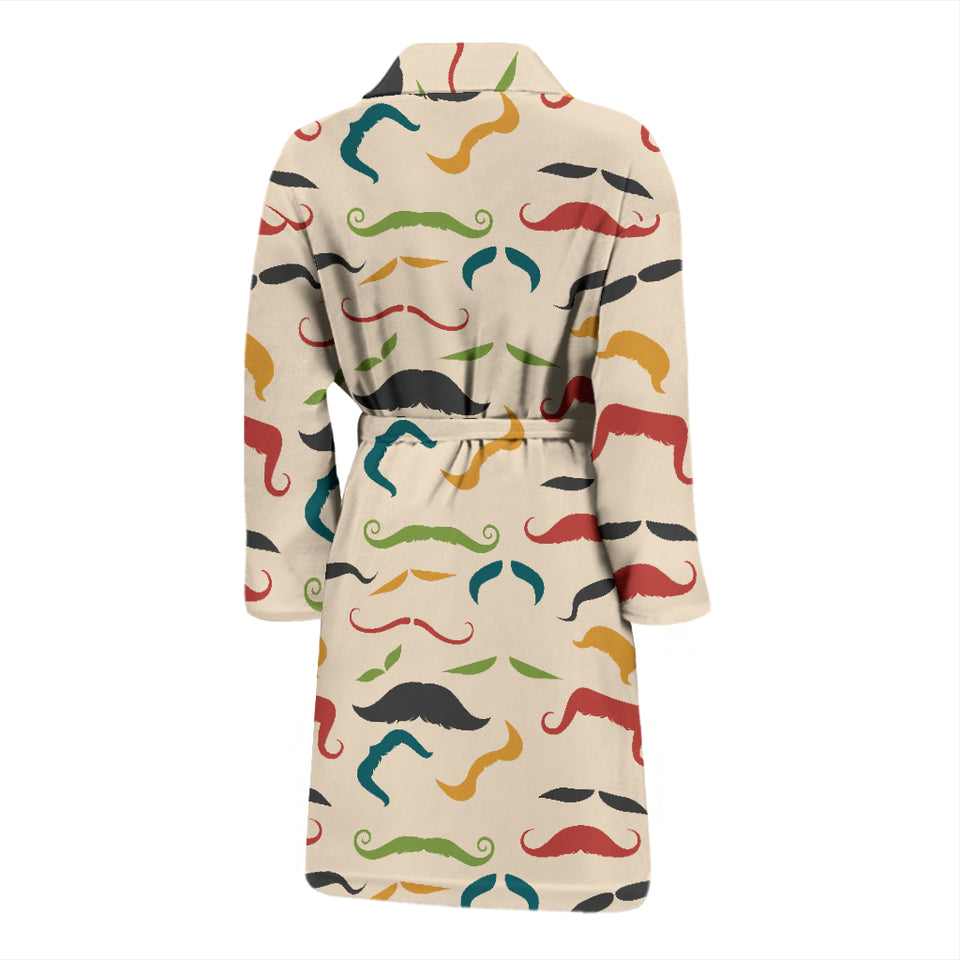 Mustache Beard Pattern Print Design 03 Men's Bathrobe