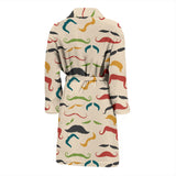 Mustache Beard Pattern Print Design 03 Men's Bathrobe