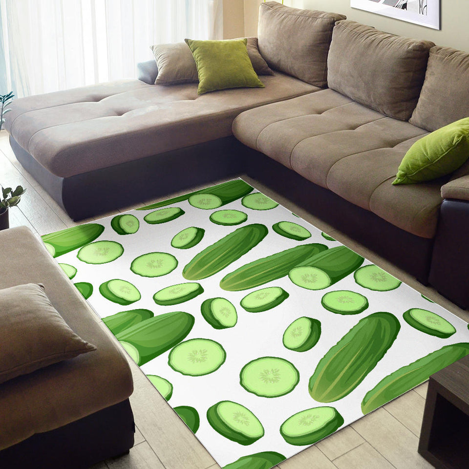 Cucumber Whole Slices Pattern Area Rug