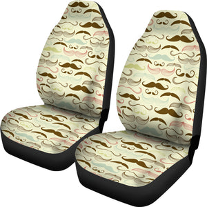 Mustache Beard Pattern Print Design 01 Universal Fit Car Seat Covers