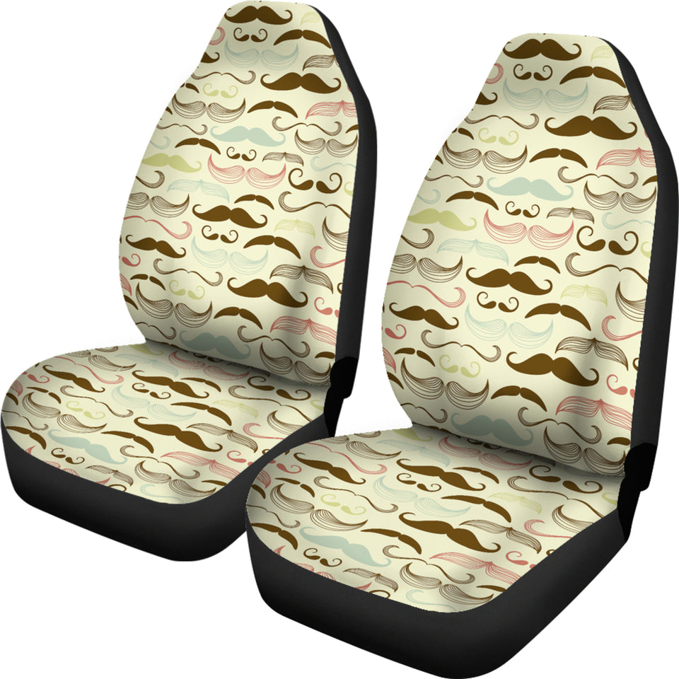 Mustache Beard Pattern Print Design 01 Universal Fit Car Seat Covers