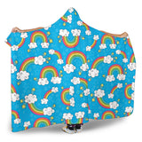Rainbows Sky Clouds Pattern Hooded Blanket